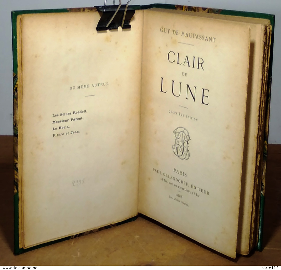 MAUPASSANT Guy De - CLAIR DE LUNE - 1801-1900