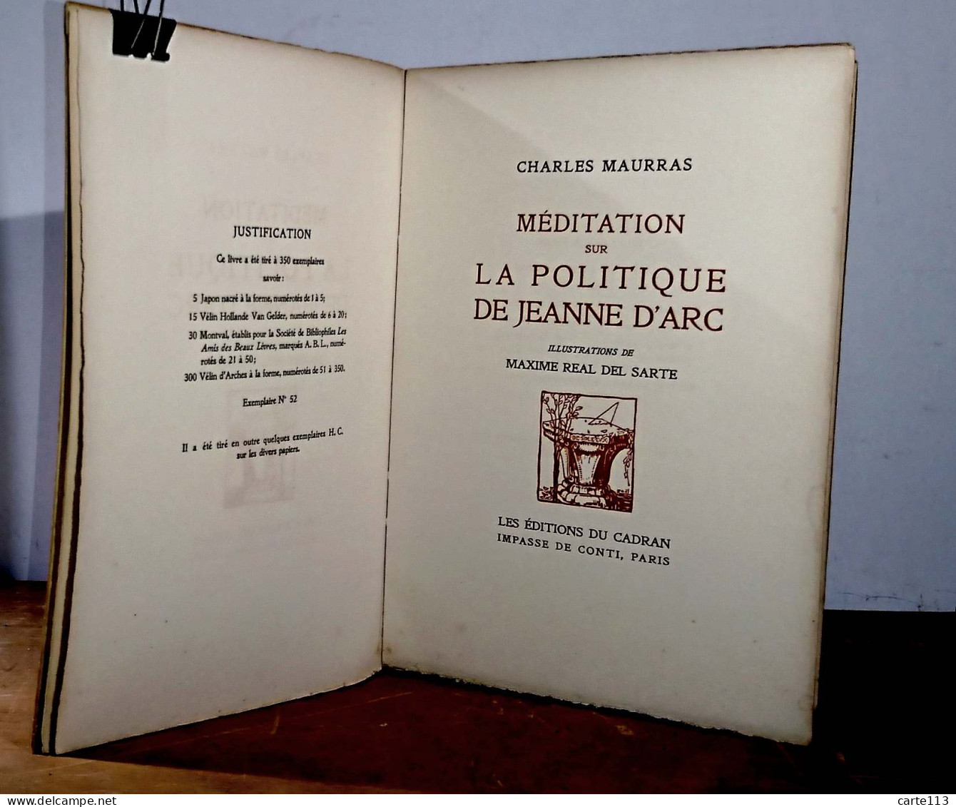 MAURRAS Charles - MEDITATION SUR LA POLITIQUE DE JEANNE D'ARC - 1901-1940