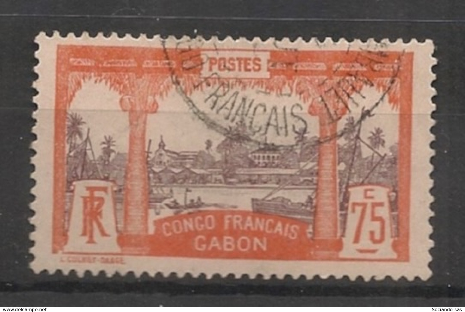 GABON - 1910 - N°YT. 45 - Libreville 75c Rouge-orange - Oblitéré / Used - Oblitérés