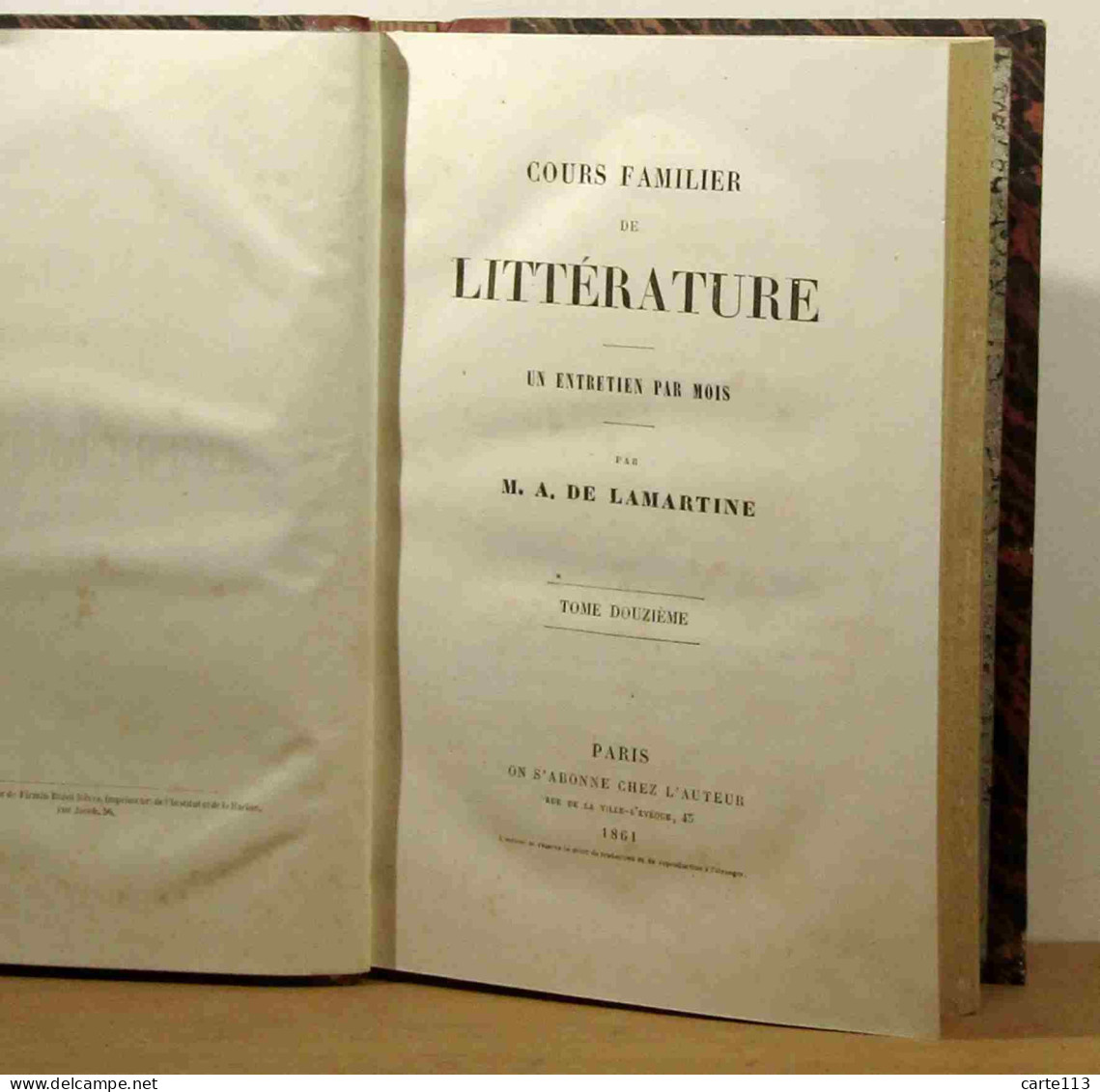 LAMARTINE. Alphonse De - COURS FAMILIER DE LITTERATURE TOMES 12 A 17 - TOME 5 - 1801-1900