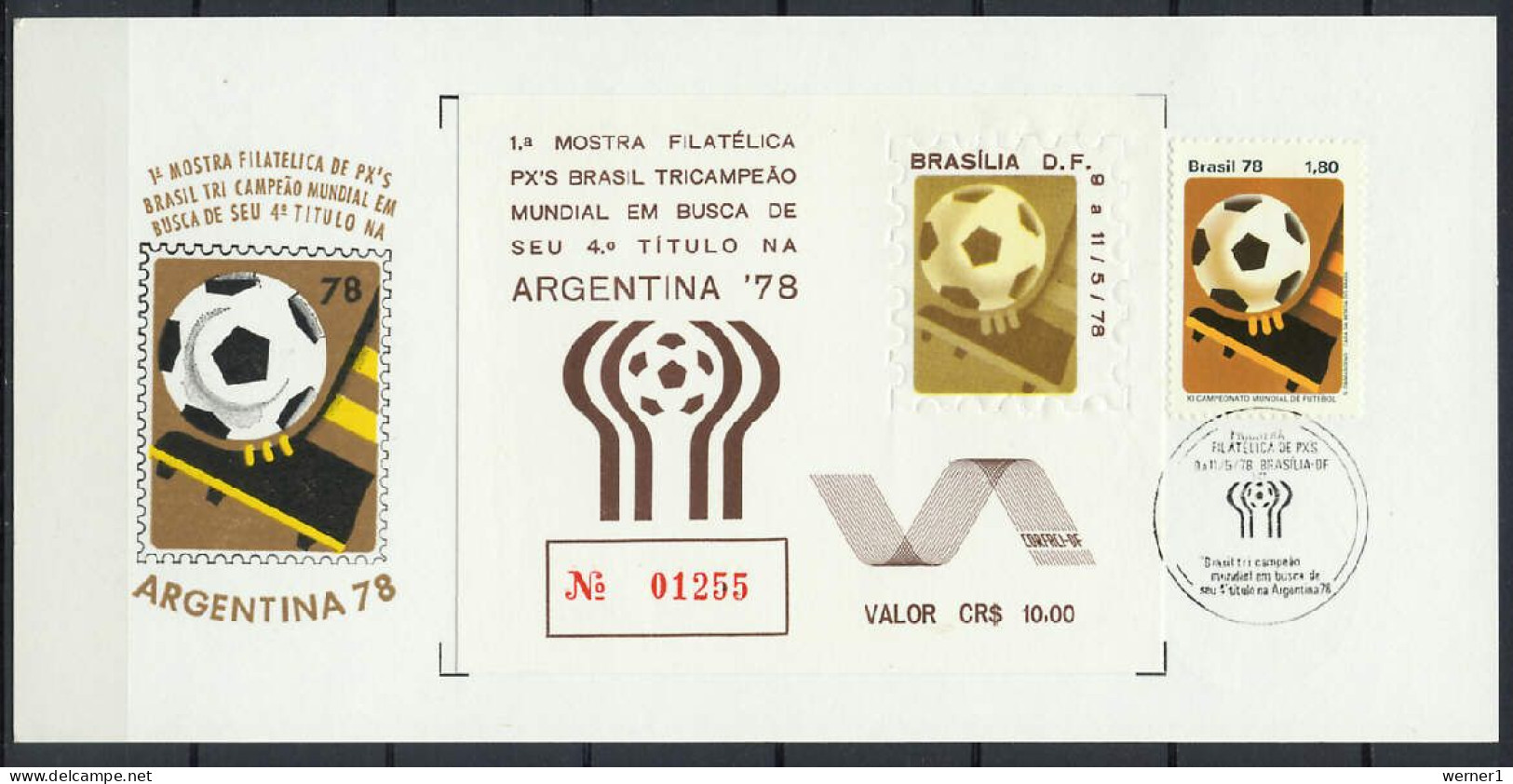 Brazil 1978 Football Soccer World Cup Cover With Vignette - 1978 – Argentina