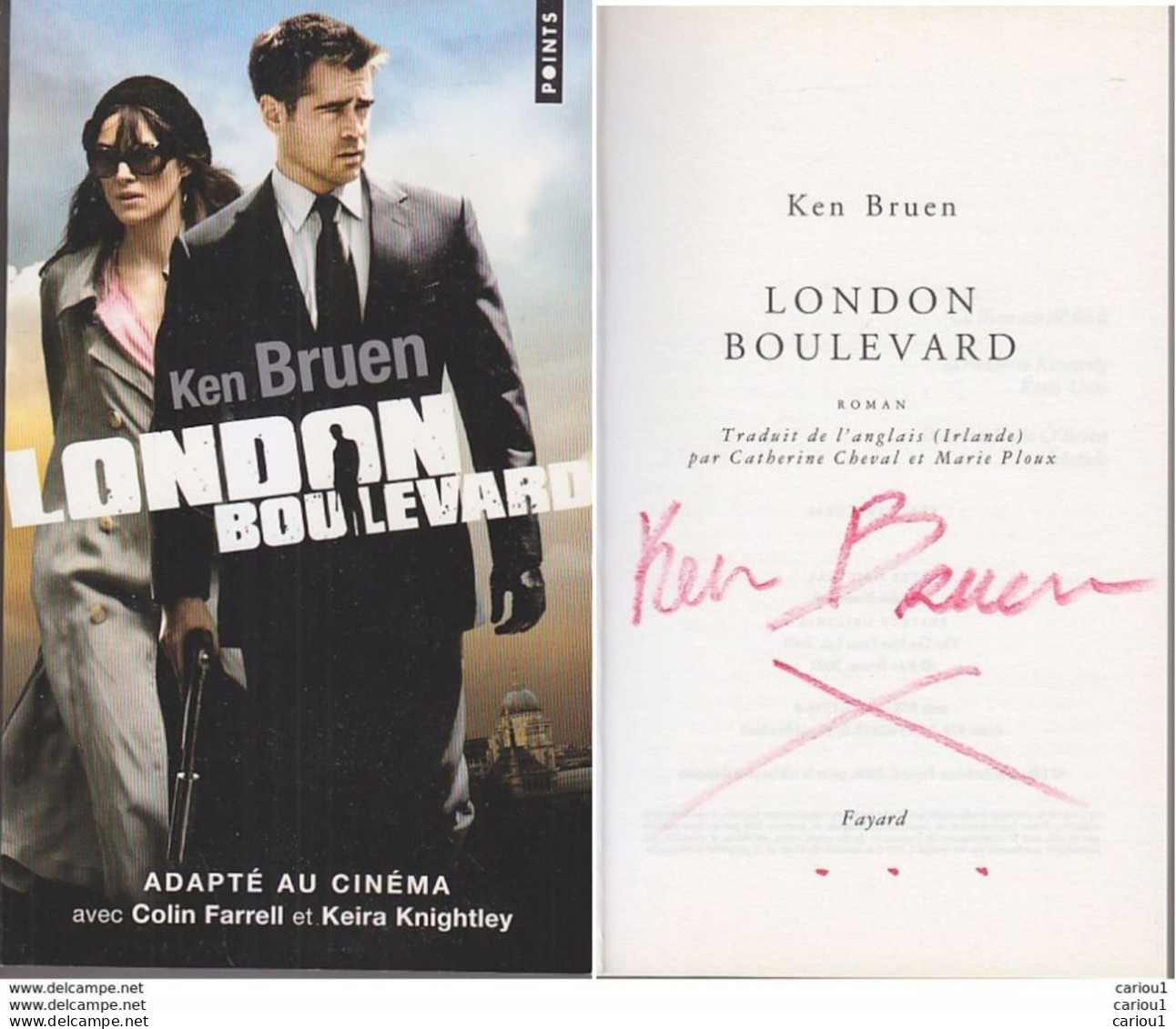 C1  Ken BRUEN - LONDON BOULEVARD Envoi DEDICACE Signed PORT INCLUS France - Other & Unclassified