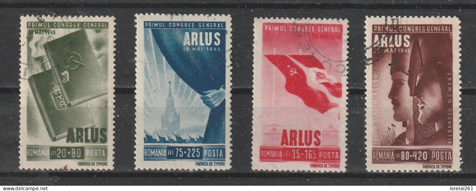 1945 - Le Premier Congrès De L'ARLUS Mi No 855/858 - Usati