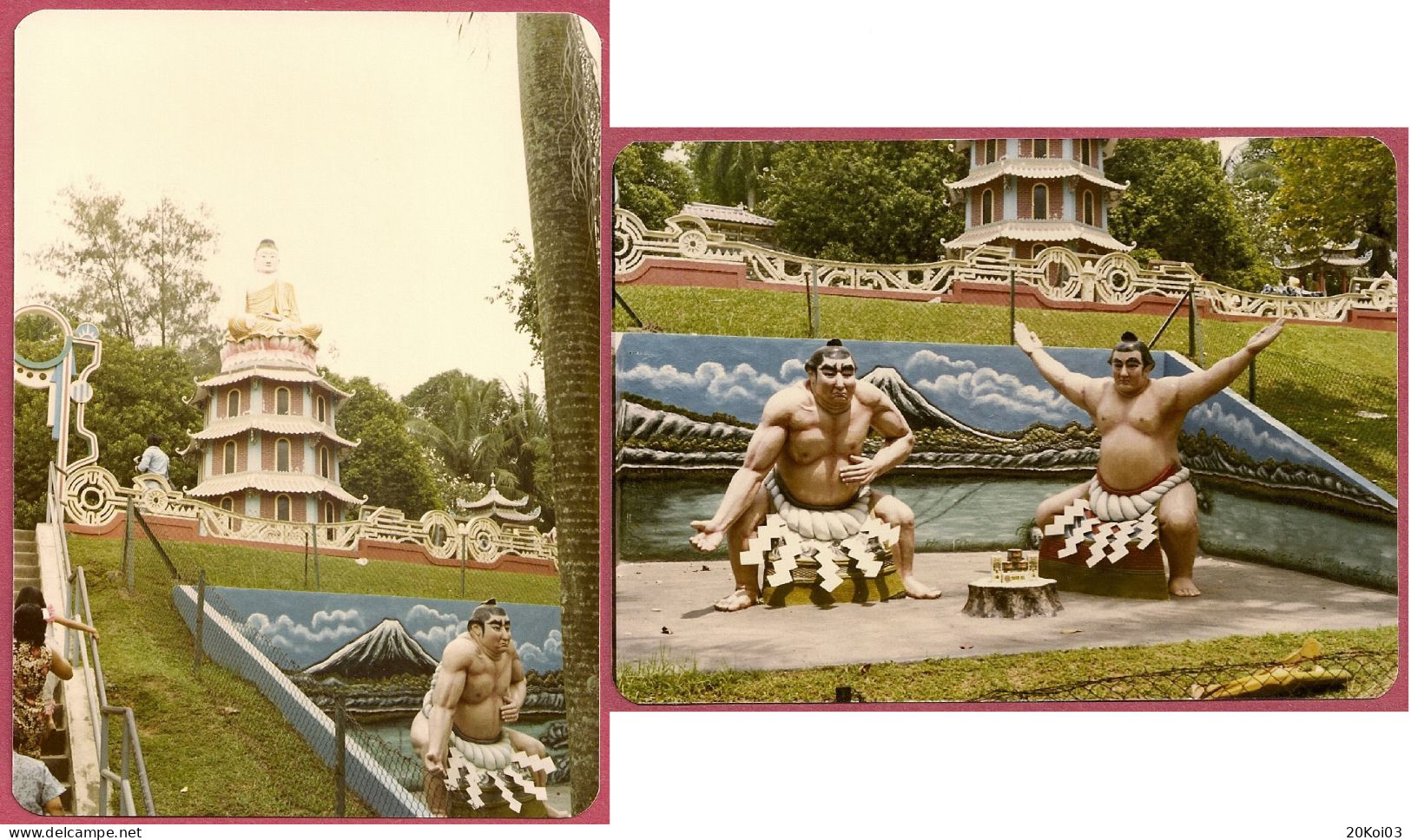 Singapore Haw Par Villa, SUMO Japan, Pagoda Buddha Statue, Tiger Balm Garden_UNC_Vintage Photo 1975's +/-Kodac CPSM_cpc - Singapur