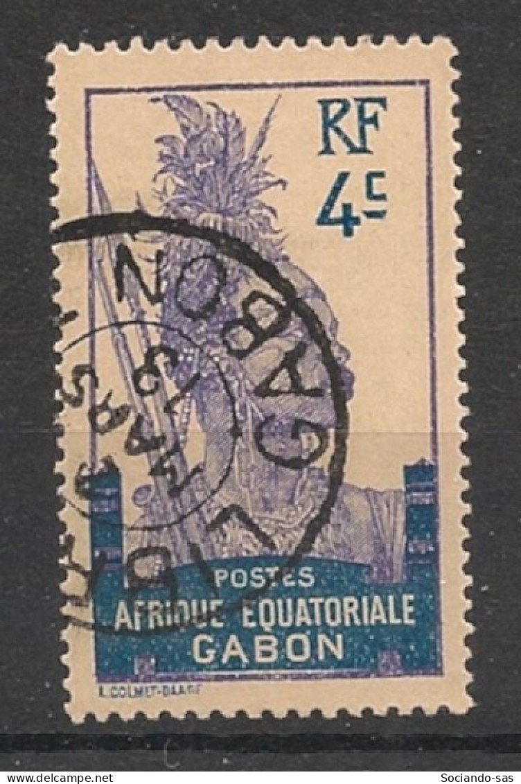 GABON - 1910-18 - N°YT. 51 - Guerrier 4c Bleu - Oblitéré / Used - Usati