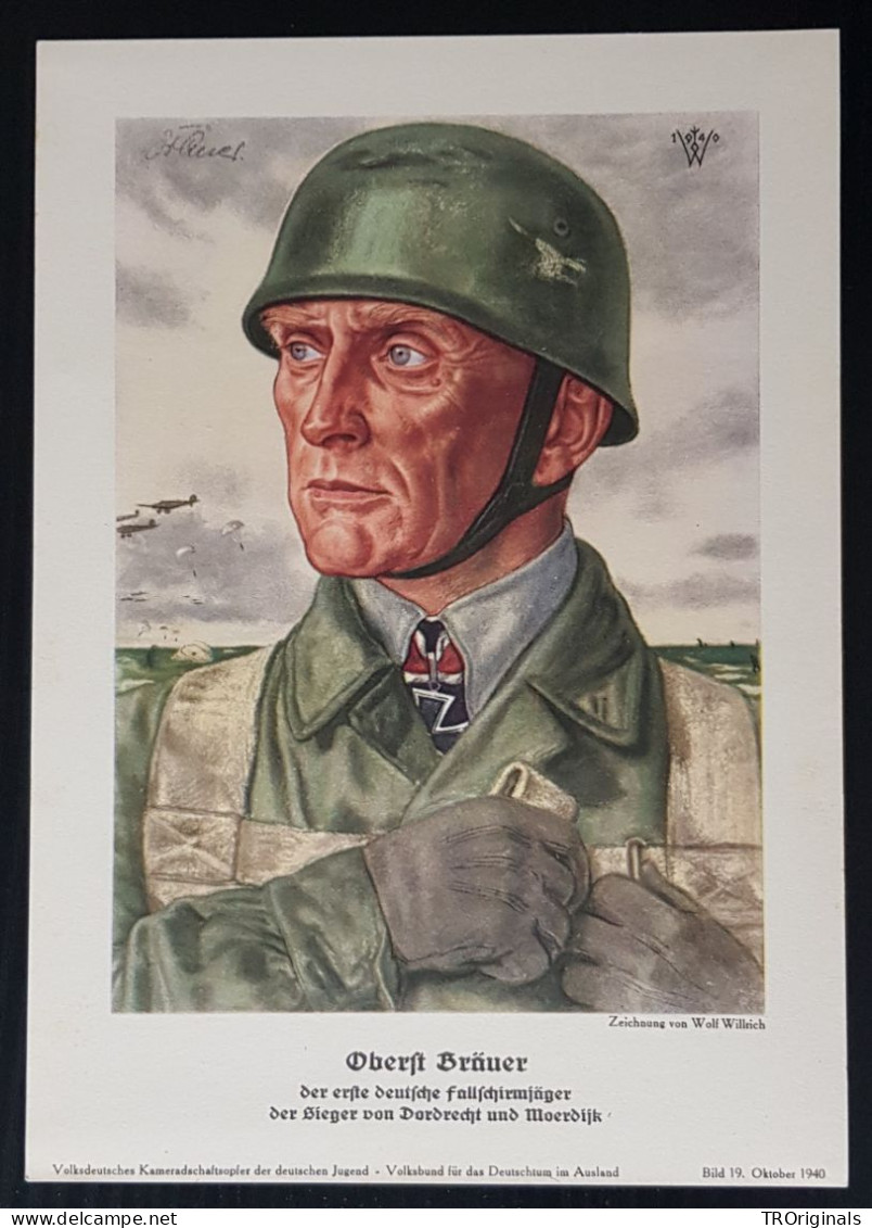 GERMANY THIRD 3rd REICH ORIGINAL RARE WILLRICH VDA MAXI CARD PRINT BEAUER - Oorlog 1939-45