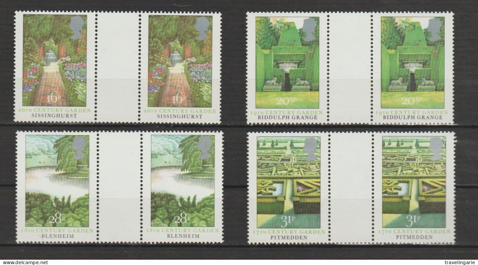 Great Britain 1983 British Gardens Gutter Pairs MNH ** - Unused Stamps