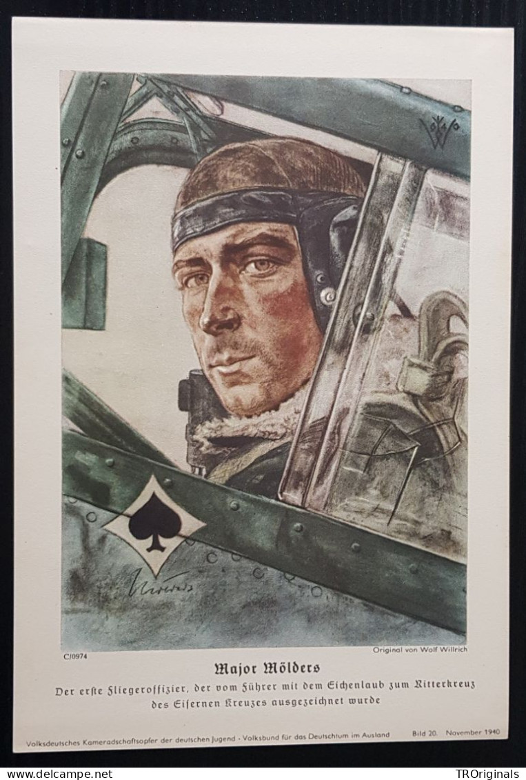 GERMANY THIRD 3rd REICH ORIGINAL RARE WILLRICH VDA MAXI CARD PRINT MOLDERS - Oorlog 1939-45