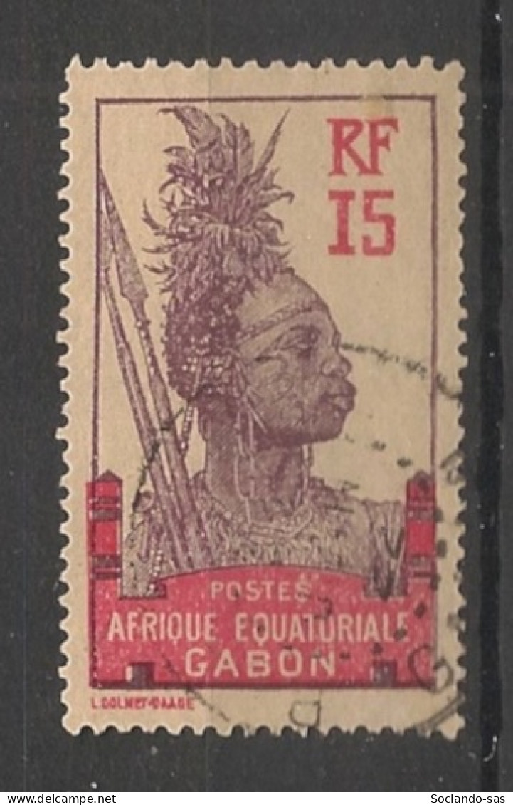 GABON - 1910-18 - N°YT. 54 - Guerrier 15c Rouge - Oblitéré / Used - Gebruikt