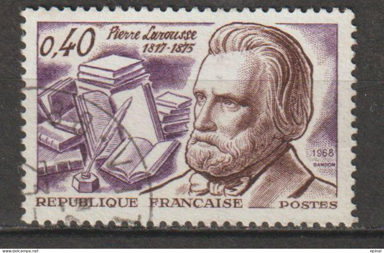 FRANCE : N° 1560 Oblitéré  (Pierre Larousse, Grammairien) - PRIX FIXE - - Used Stamps