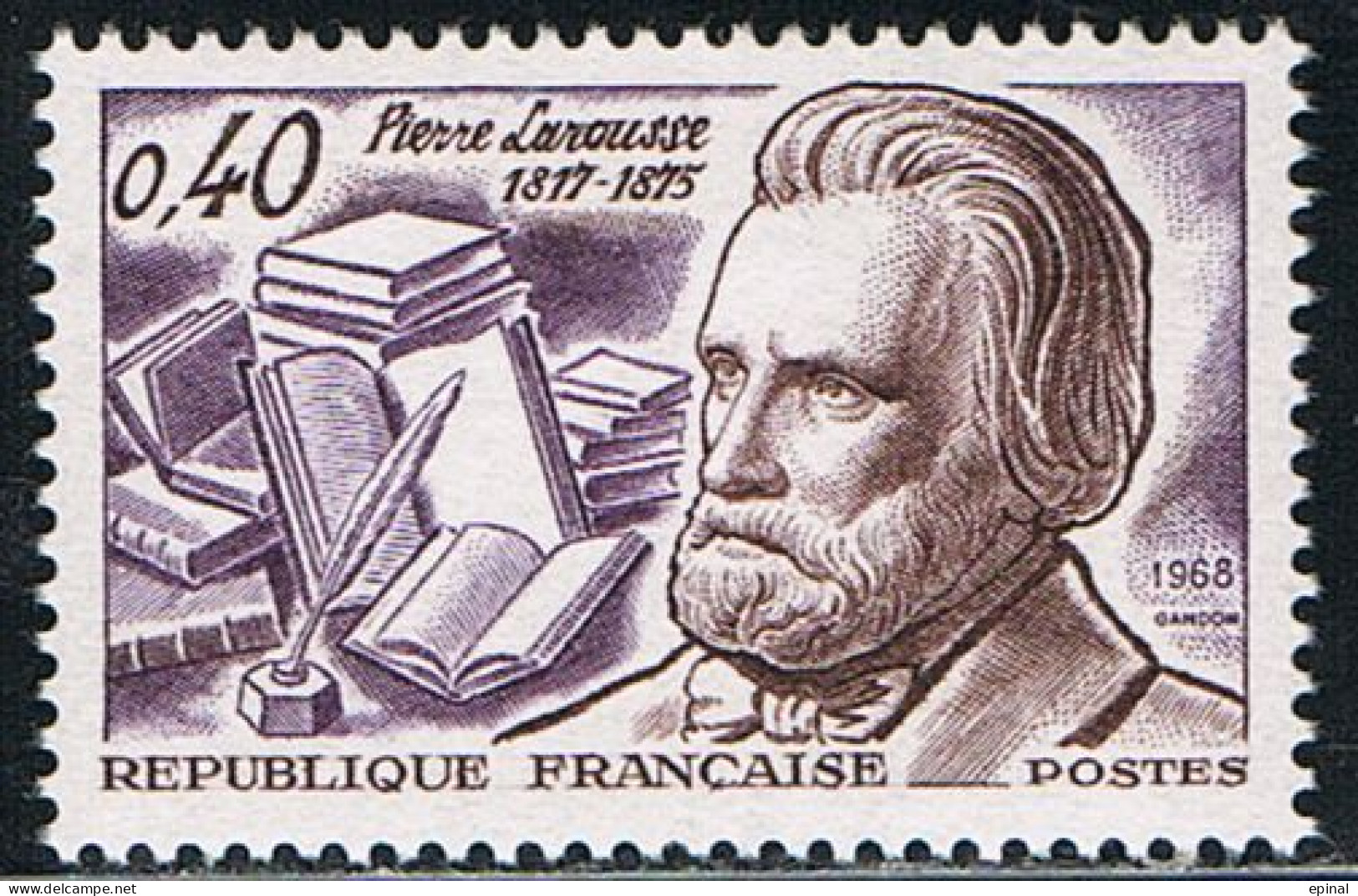 FRANCE : N° 1560 ** Et Oblitéré (Pierre Larousse, Grammairien) - PRIX FIXE - - Unused Stamps