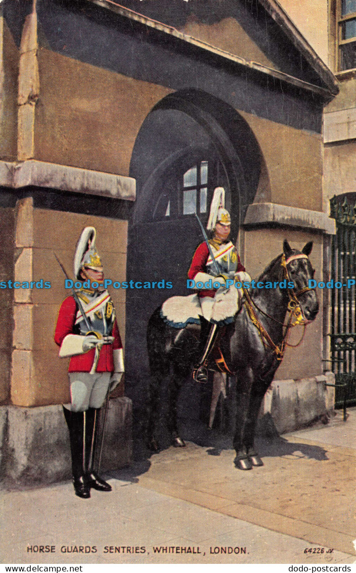 R061628 Horse Guards Sentries. Whitehall. London. Valentine. Valesque - Other & Unclassified