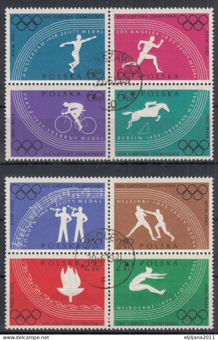 ⁕ Poland / Polska 1960 ⁕ Olympic Games Mi.1166-1173 A ⁕ 8v Used - Used Stamps
