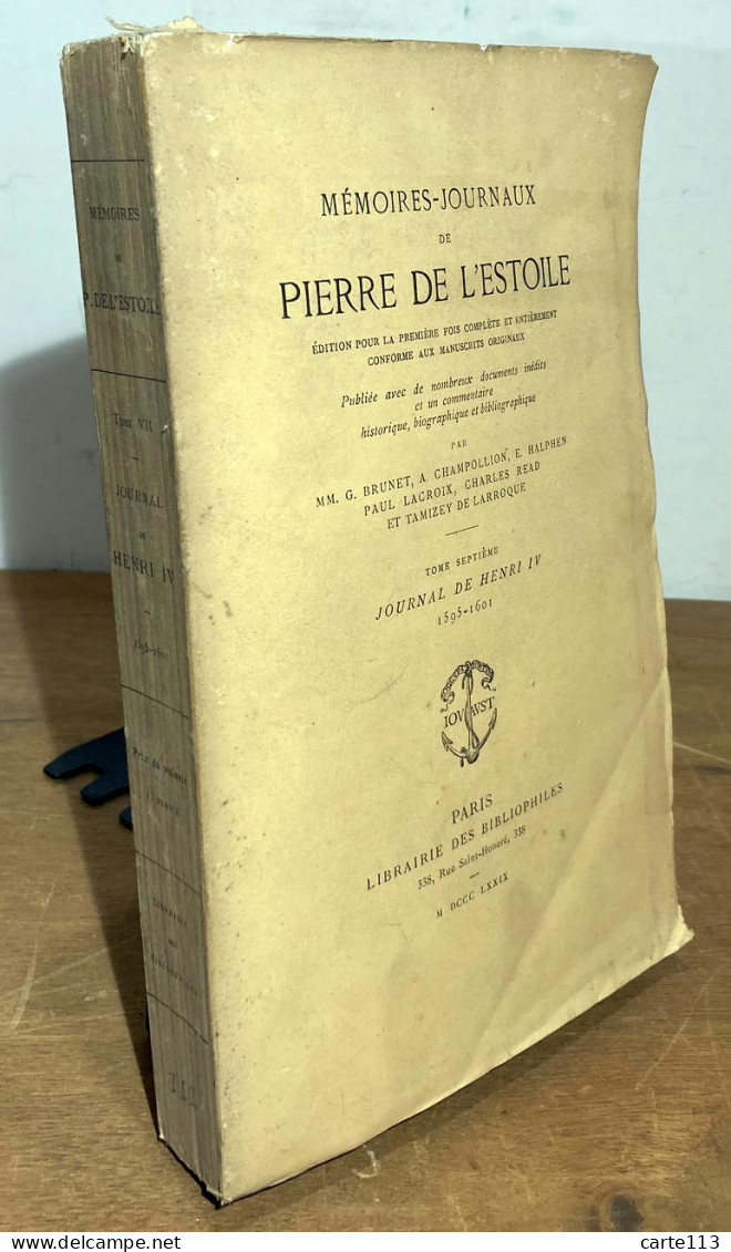L'ESTOILE Pierre De - MEMOIRES-JOURNAUX DE PIERRE DE L'ESTOILE - TOME SEPTIEME . JOURNAL DE - 1801-1900