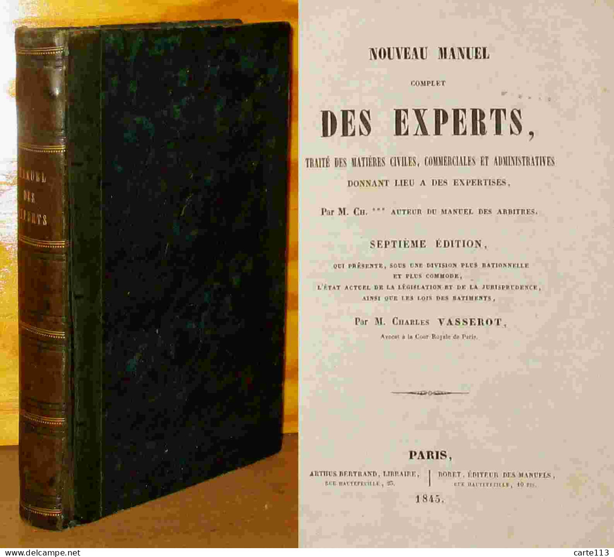 VASSEROT Charles - NOUVEAU MANUEL COMPLET DES EXPERTS - 1801-1900
