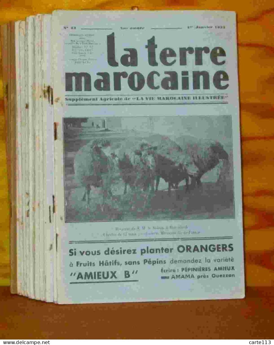 COLLECTIF  - LA TERRE MAROCAINE - 16 NUMEROS DE LA REVUE DE 1933 - 1901-1940