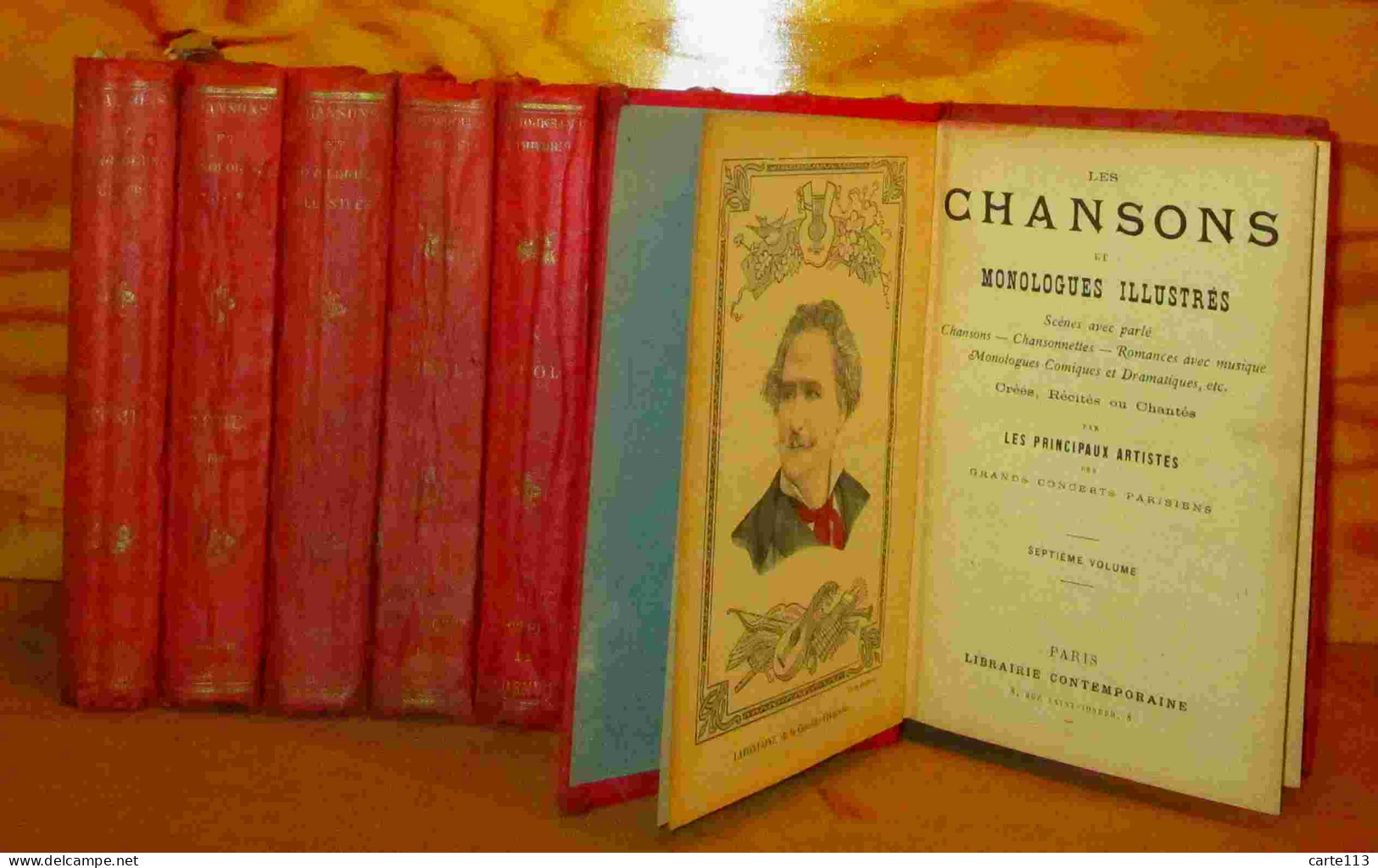 COLLECTIF - LES CHANSONS ET MONOLOGUES ILLUSTRES - 9 VOLUMES - 1901-1940