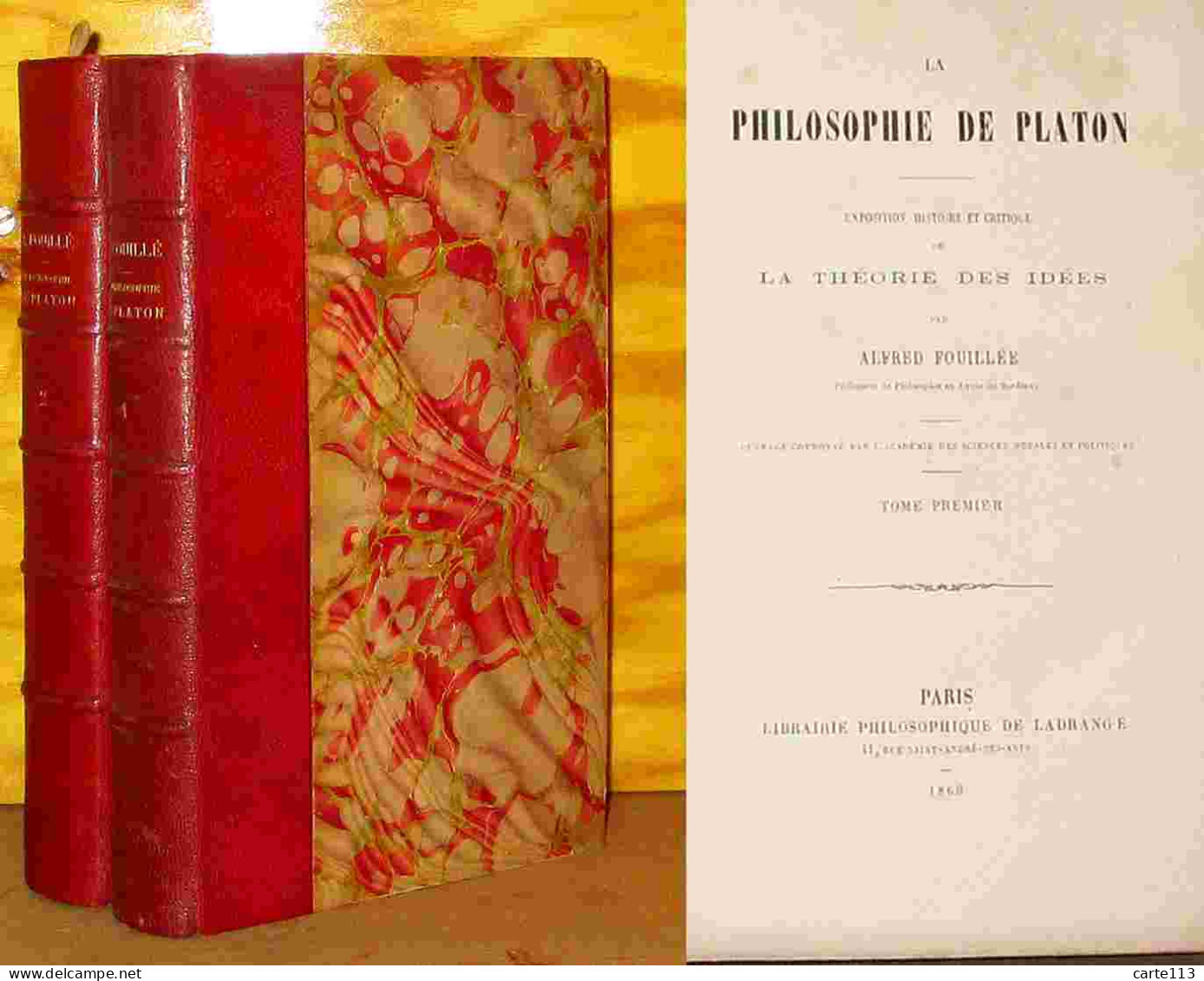 FOUILLEE Alfred - LA PHILOSOPHIE DE PLATON - 2 VOLUMES - 1801-1900