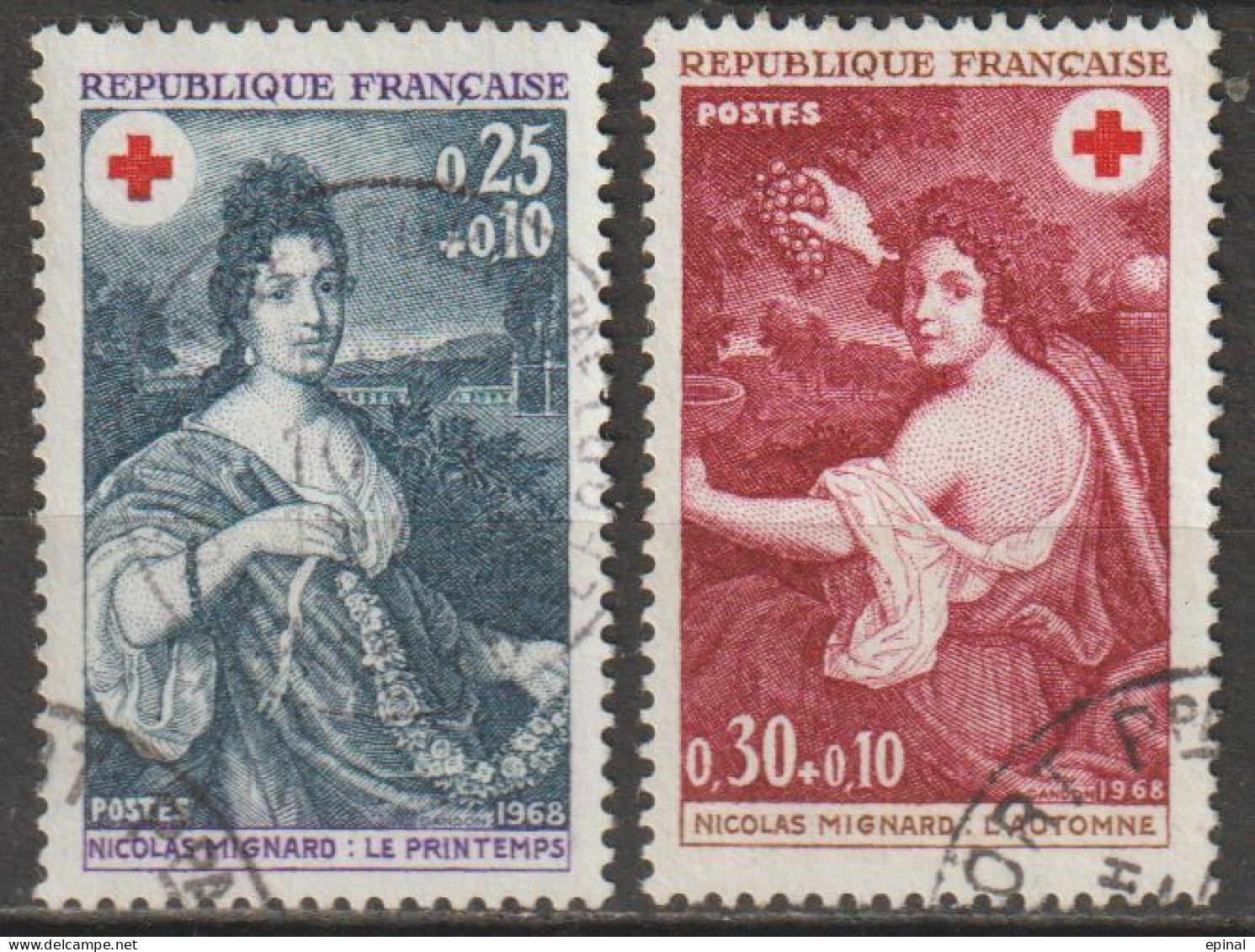 FRANCE : N° 1580 Et 1581 Oblitéreé (Croix-Rouge) - PRIX FIXE - - Usati