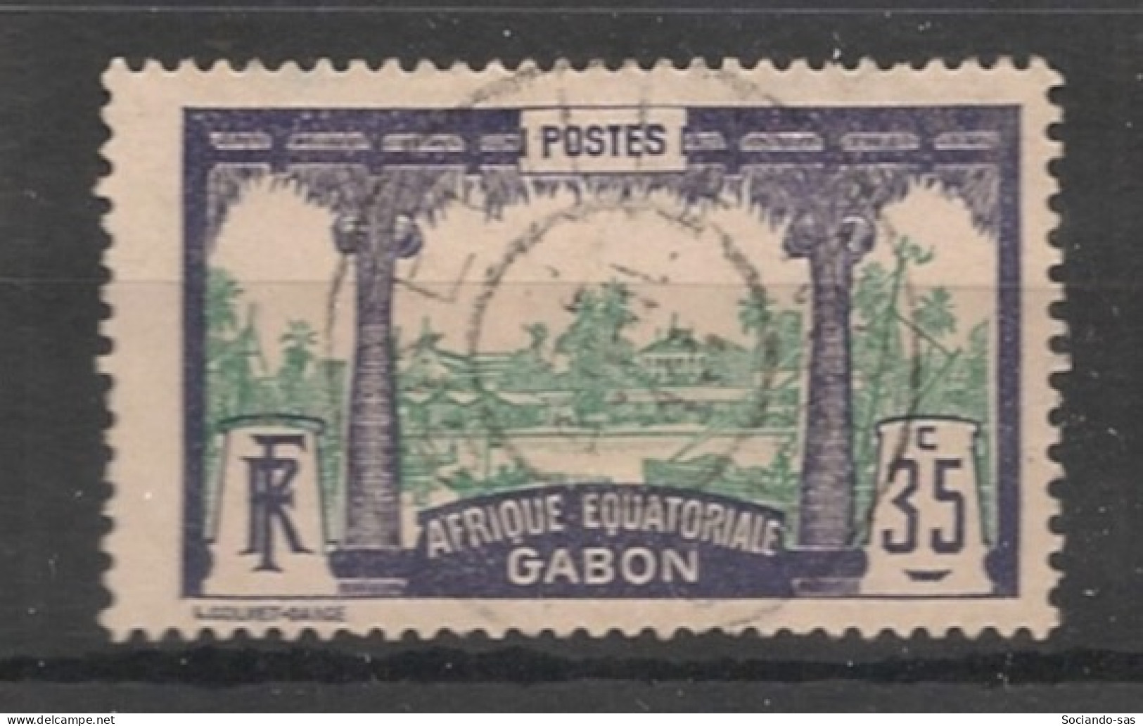 GABON - 1910-18 - N°YT. 58 - Libreville 35c Violet Et Vert - Oblitéré / Used - Used Stamps