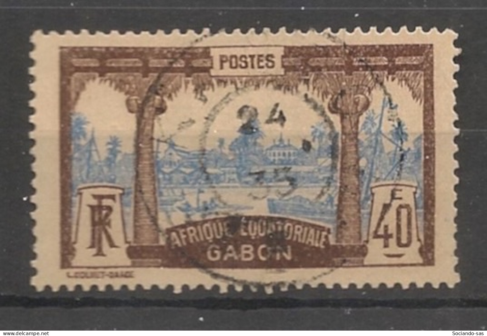 GABON - 1910-18 - N°YT. 59 - Libreville 40c Brun Et Bleu - Oblitéré / Used - Usati