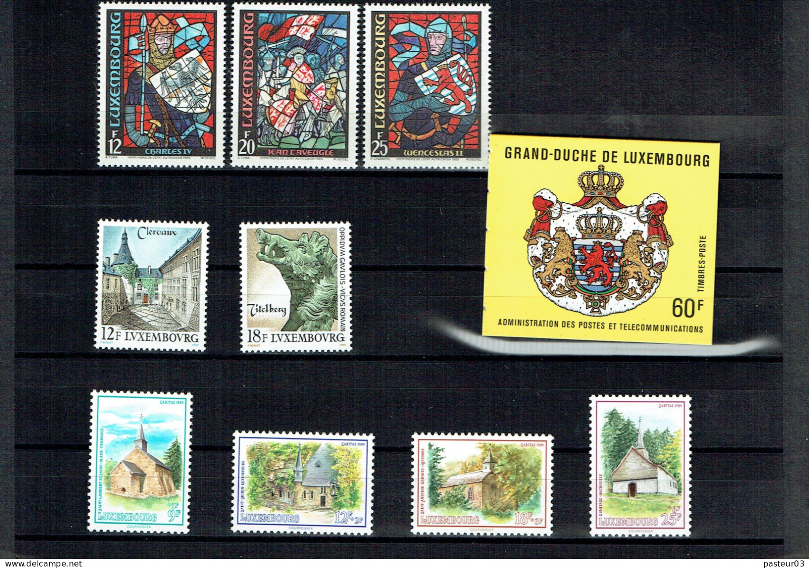 Luxembourg Joli Lot De 1989 à 1993 Présenté Dans Emballage Cartonné P & T Luxembourg Publicité Juvalux 1998 - Collections