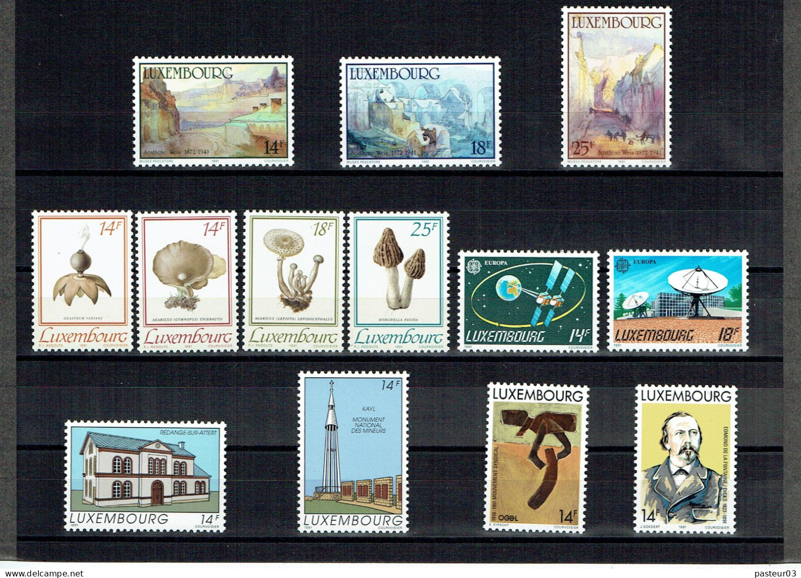 Luxembourg Joli Lot De 1989 à 1993 Présenté Dans Emballage Cartonné P & T Luxembourg Publicité Juvalux 1998 - Collections