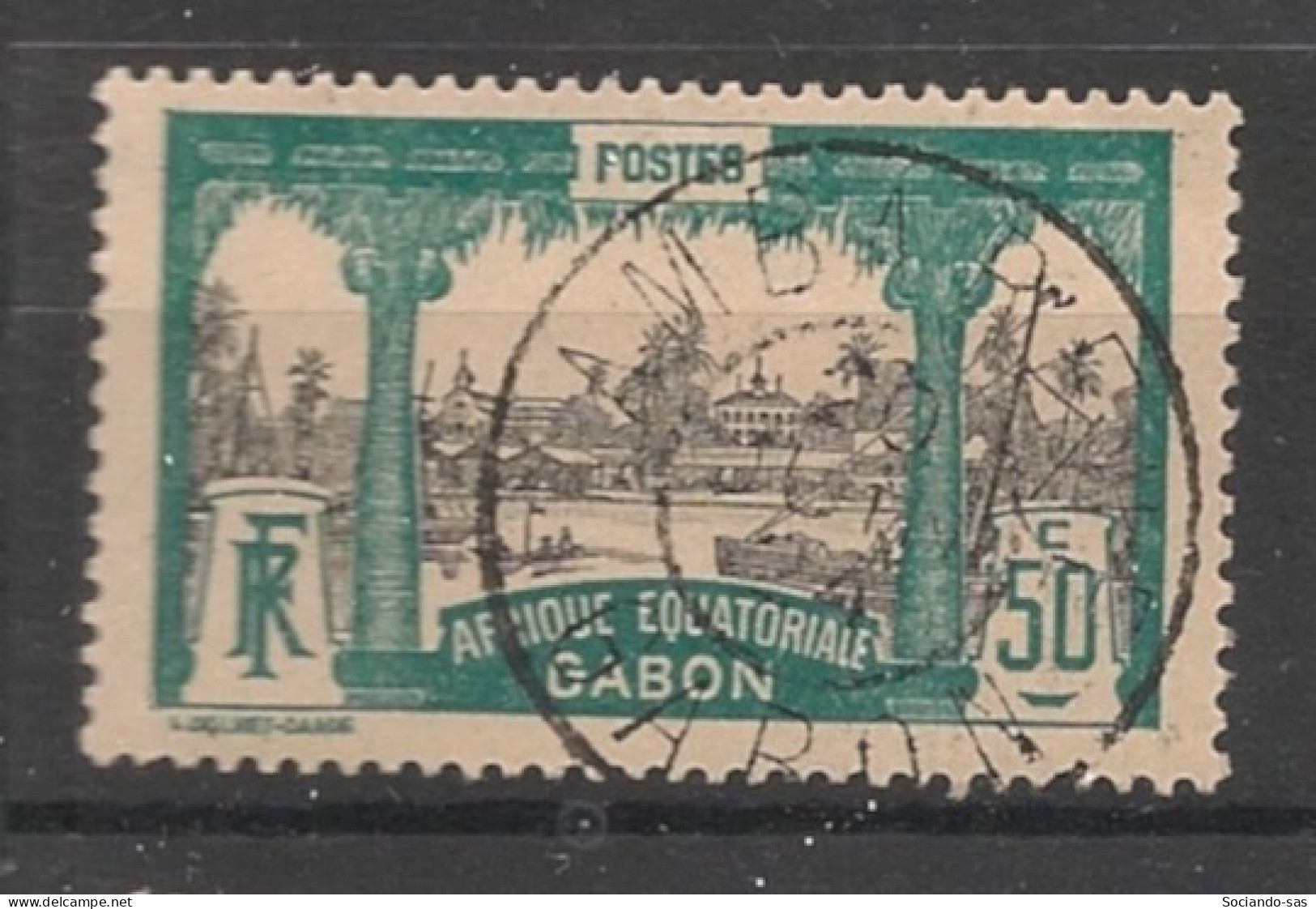 GABON - 1910-18 - N°YT. 61 - Libreville 50c Vert-bleu - Oblitéré / Used - Usati