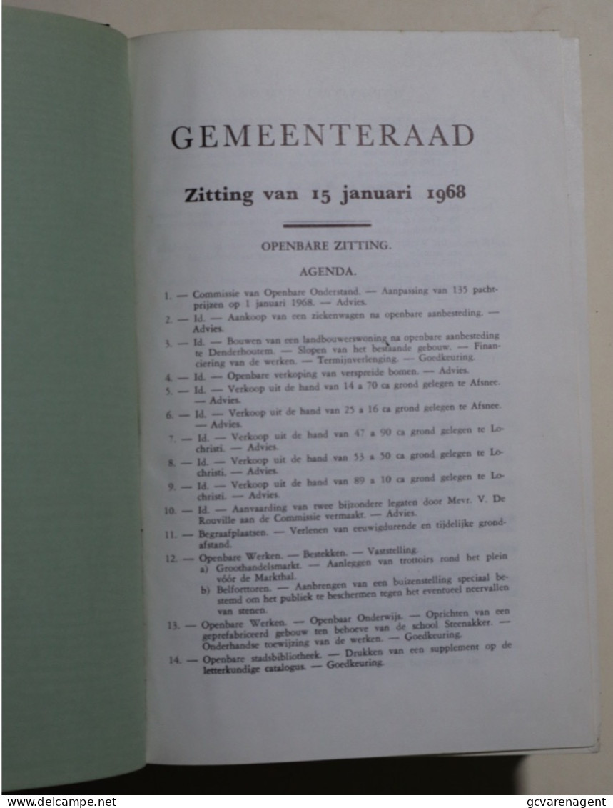 GENT JAAROVERZICHT DER GEMEENTERADEN 1968  - 1252 BLZ - 220 X 150 X 50 MM - Other & Unclassified