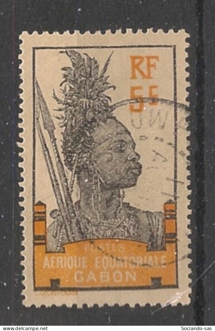GABON - 1922 - N°YT. 82 - Guerrier 5c Jaune-orange - Oblitéré / Used - Used Stamps