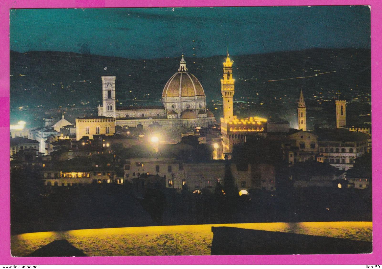 293966 / Italy - FIRENZE Panorama Notturno Nacht Night Nuit PC 1971 USED 50 L Coin Of Syracuse Italia Italie Italien - 1971-80: Marcophilia