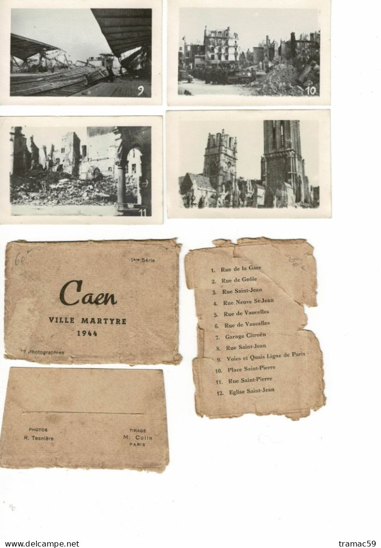 CAEN VILLE MARTYRE 1944 - 24 MIGNONETTES PHOTOGRAPHIQUES 8cm X 5 Cm - Caen