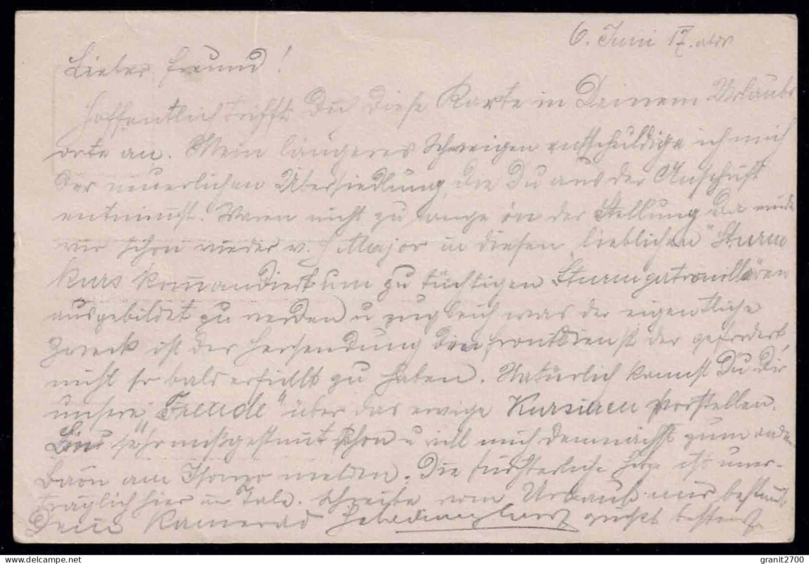 Feldpostkorrespondenzkarte - K.u.k. Technischer Kurs Der 10. Armee Vom 6.6.1917 - Briefe U. Dokumente
