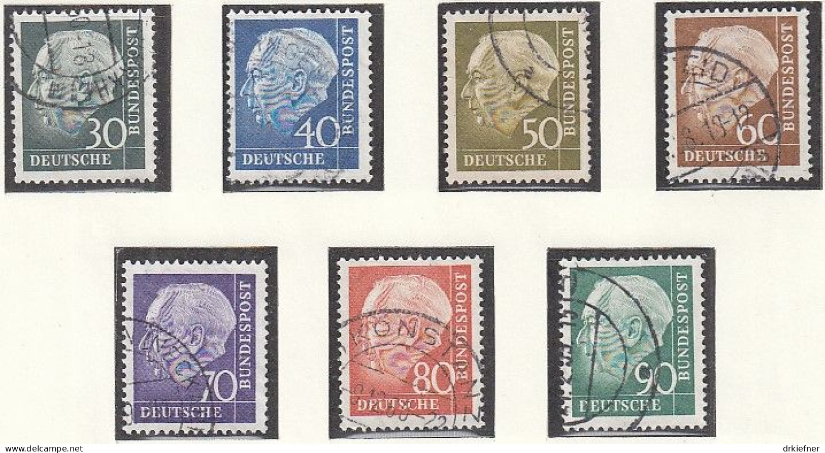 BRD  259-265, Gestempelt, Heuss, 1957 - Gebruikt