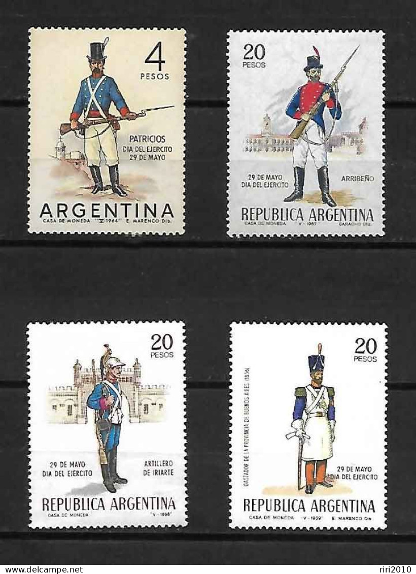 Argentine - 29 De Mayo , Dia Del Ejercito - 1964 , 1967 , 1968 & 1969 , Mnh - Nuevos