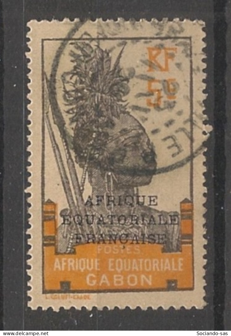 GABON - 1924-27 - N°YT. 91 - Guerrier 5c Jaune-orange - Oblitéré / Used - Gebraucht