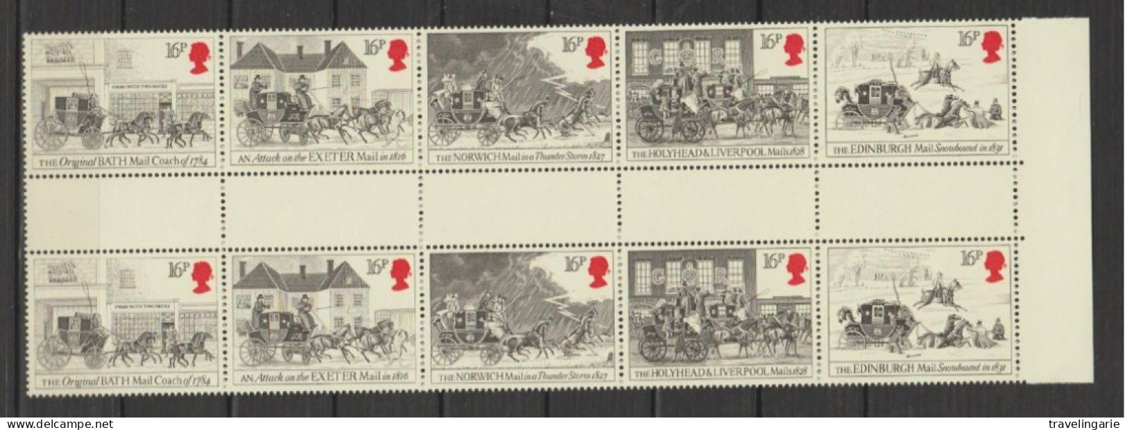 Great Britain 1984 Bicentenary Of First Mail Coach Run Bath And Bristol To London Gutter Pairs MNH ** - Unused Stamps
