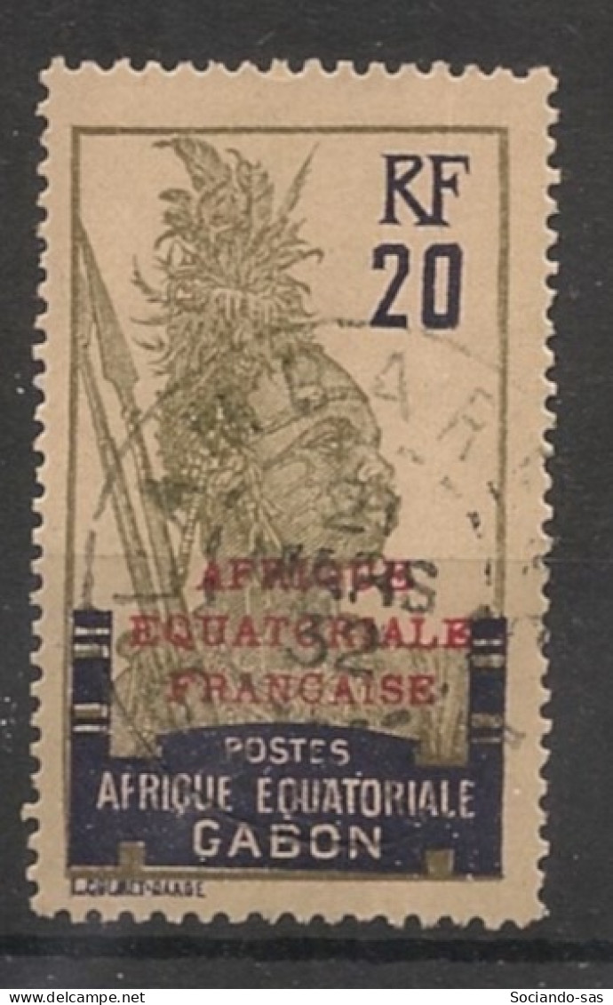 GABON - 1924-27 - N°YT. 95 - Guerrier 20c Gris Et Violet - Oblitéré / Used - Usati