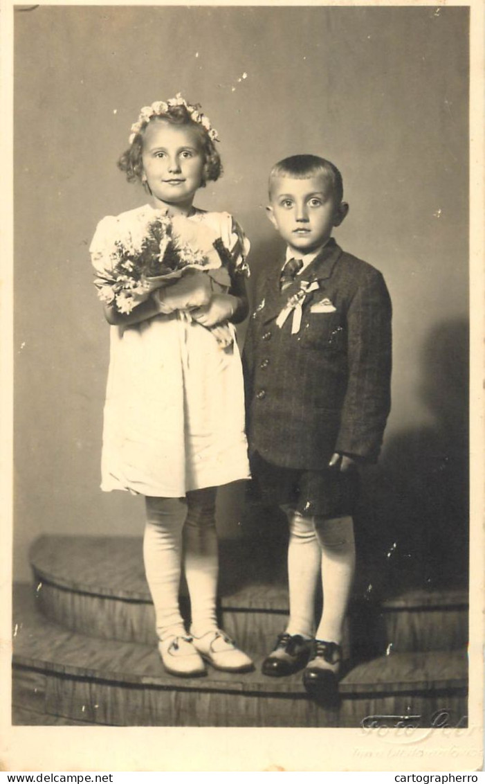 Children Portraits Vintage Studio Photo Postcard - Abbildungen