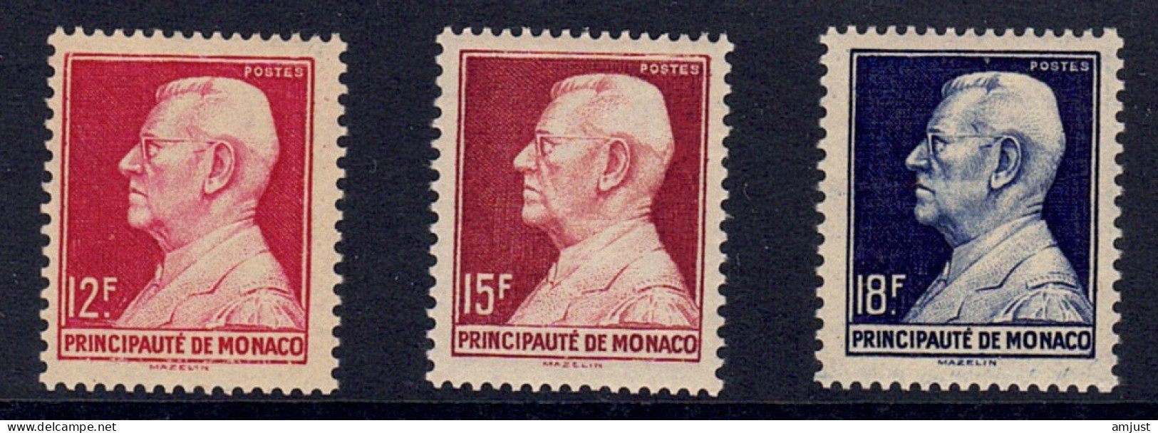 Monaco //  1948-1949  // Prince Louis II  Timbres Neufs** MNH  No. Y&T 305A-305B-306 - Neufs