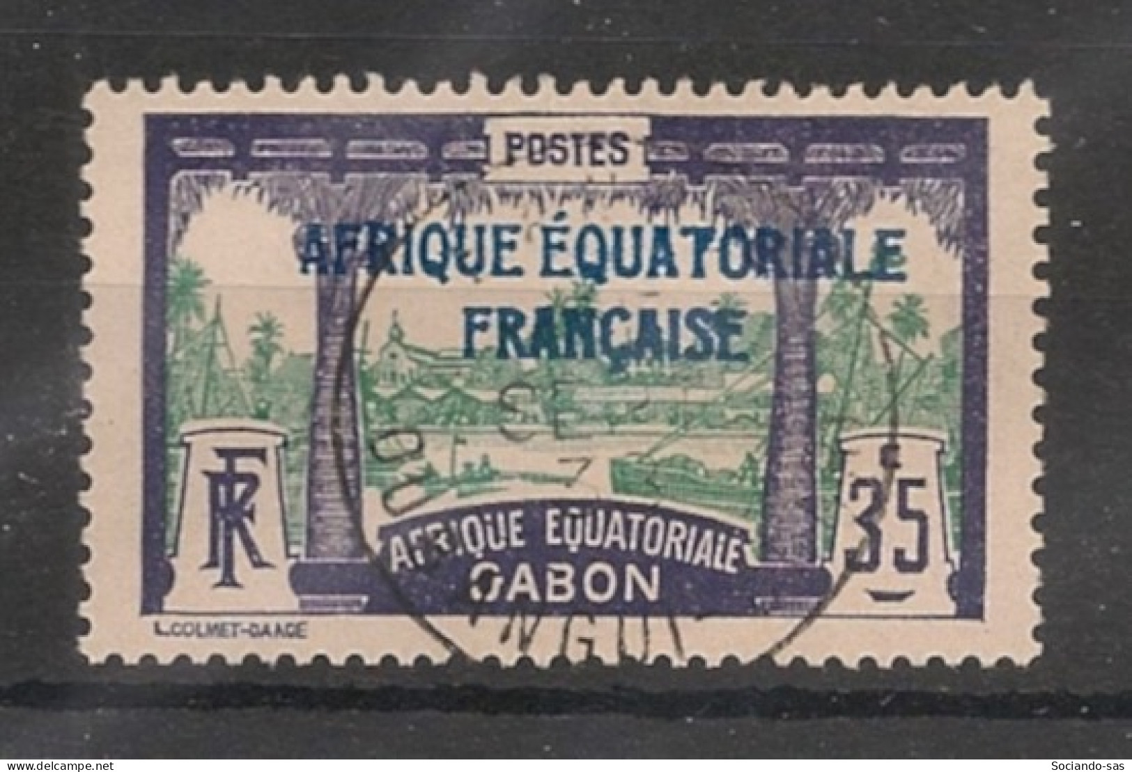 GABON - 1924-27 - N°YT. 99 - Libreville 35c Violet Et Vert - Oblitéré / Used - Gebruikt