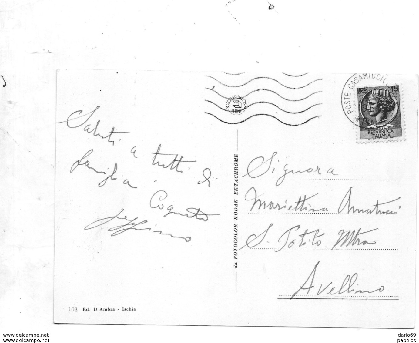 1965   CARTOLINA CON ANNULLO  CASAMICCIOLA ISCHIA - 1961-70: Poststempel