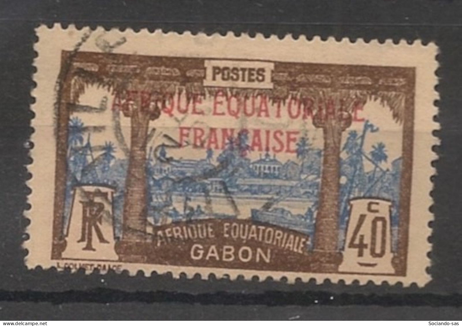 GABON - 1924-27 - N°YT. 100 - Libreville 40c Brun Et Bleu - Oblitéré / Used - Used Stamps