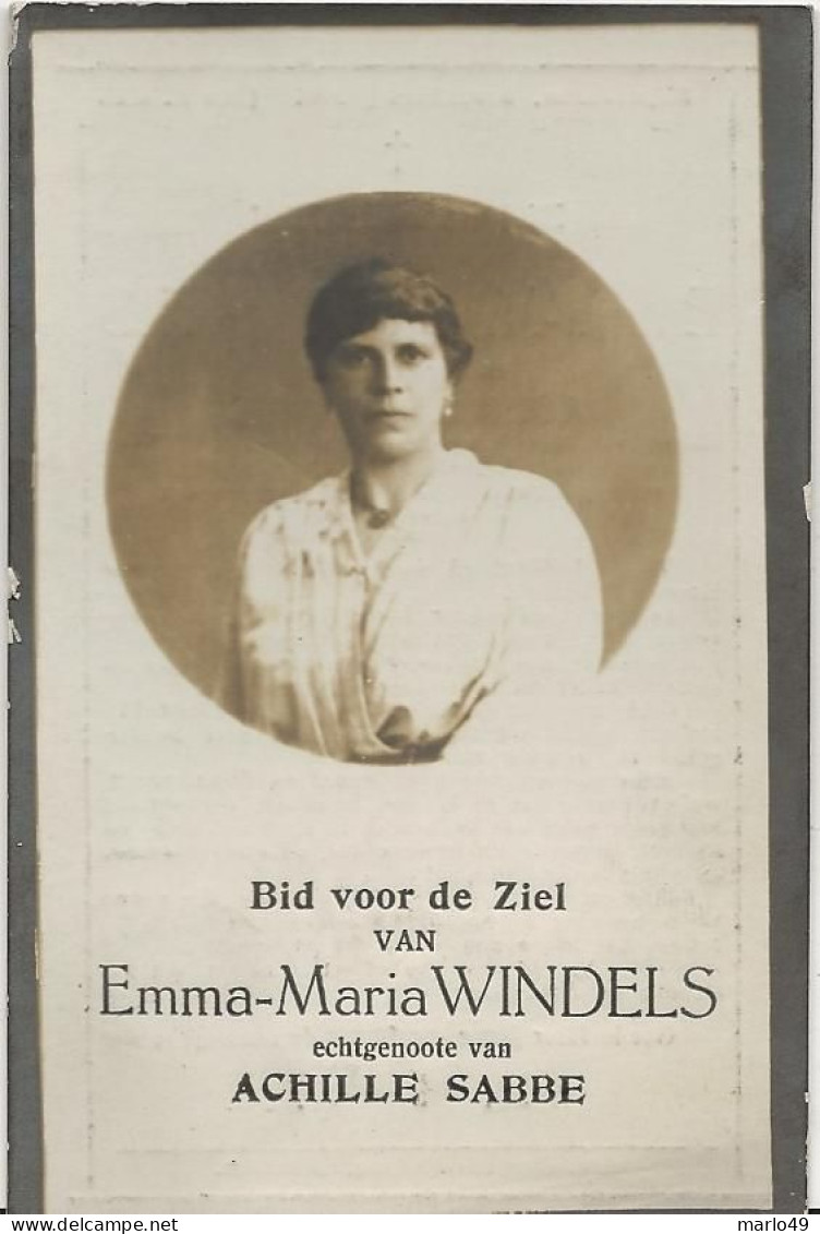 DP. EMMA WINDELS - SABBE ° HARELBEKE 1873 - + RUYEN 1924 - Religion & Esotérisme
