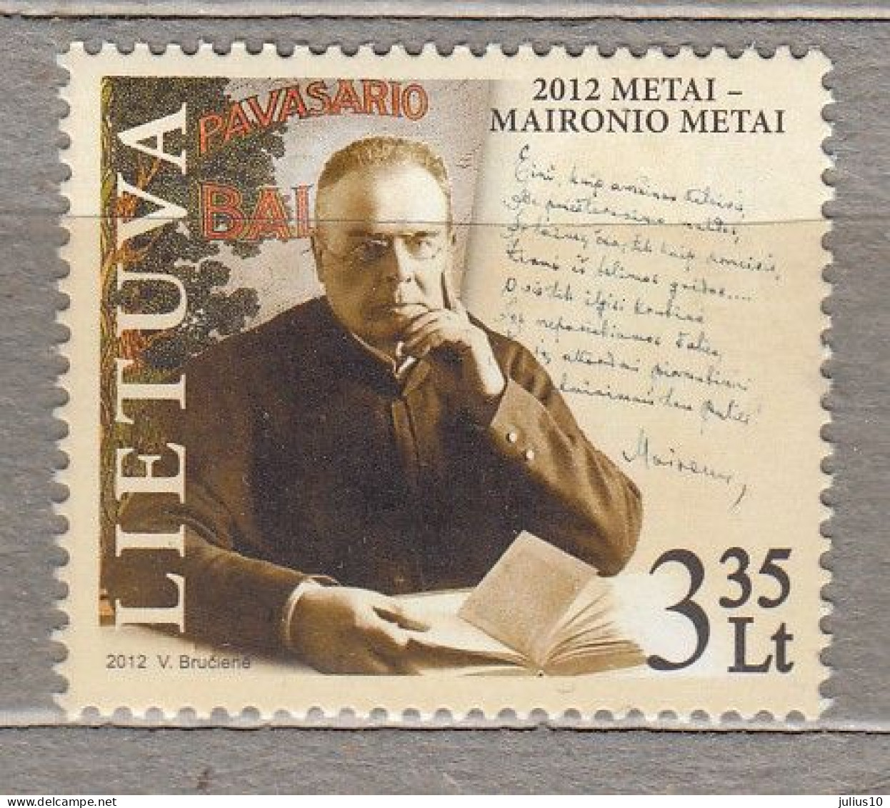 LITHUANIA 2012 Famous People MNH(**) Mi 1099 #Lt859 - Lithuania