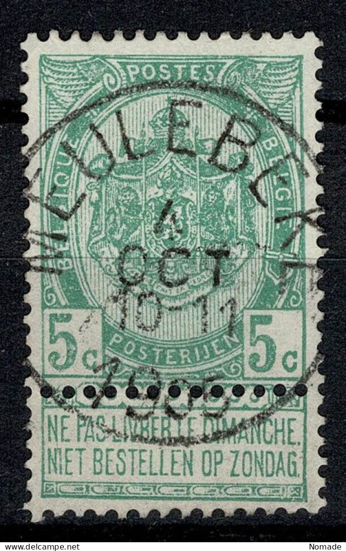 Belgique COB 56 Belle Oblitération MEULEBEKE (centrale - Concours) - 1893-1900 Thin Beard