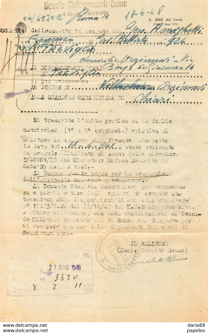 1948 LETTERA  CON ANNULLO ROMA OSTIENSE + TARGHETTA UNA POLIZZA VITA - 1946-60: Marcophilia