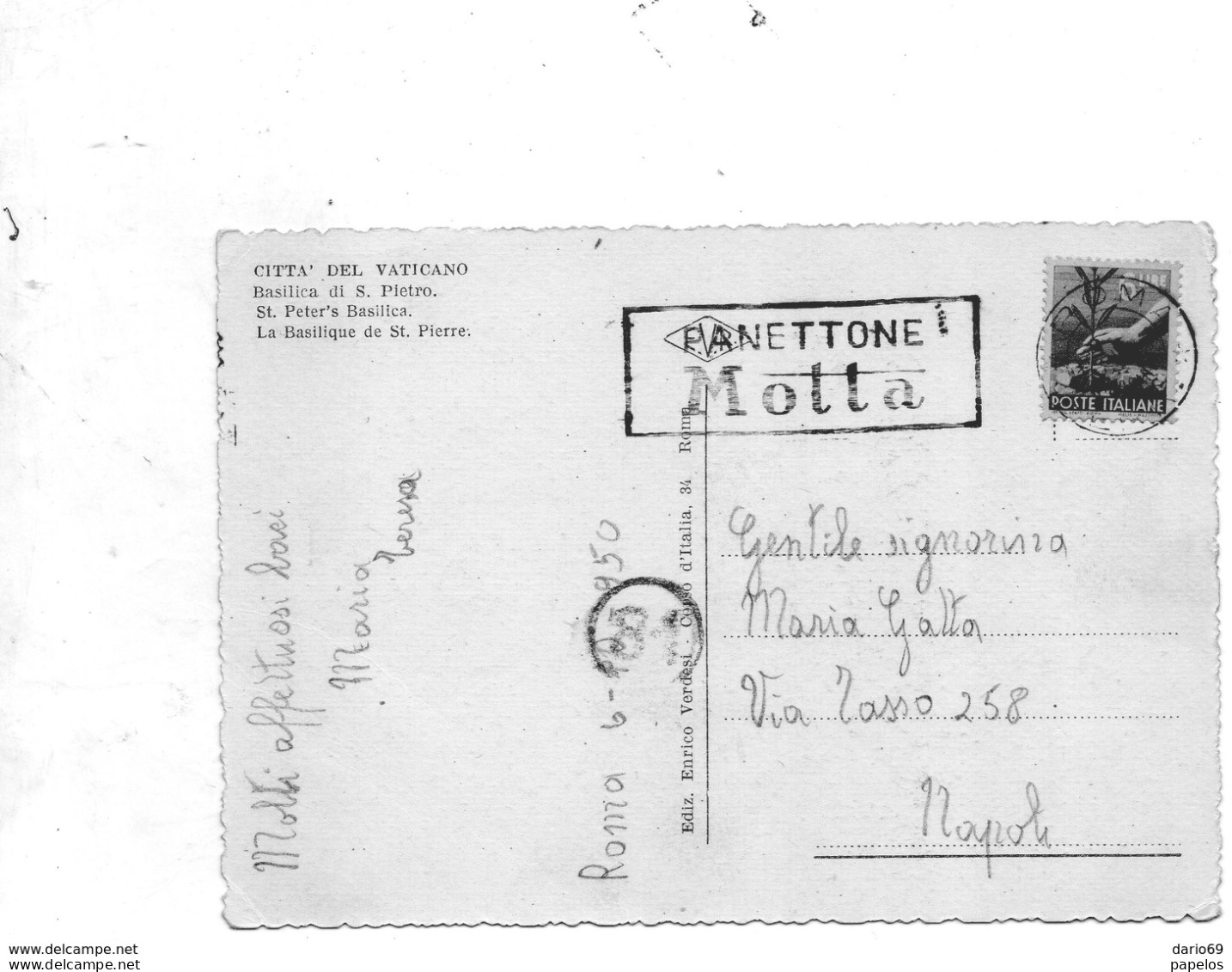 1950 CARTOLINA CON ANNULLO  ROMA   + TARGHETTA - Altri Monumenti, Edifici