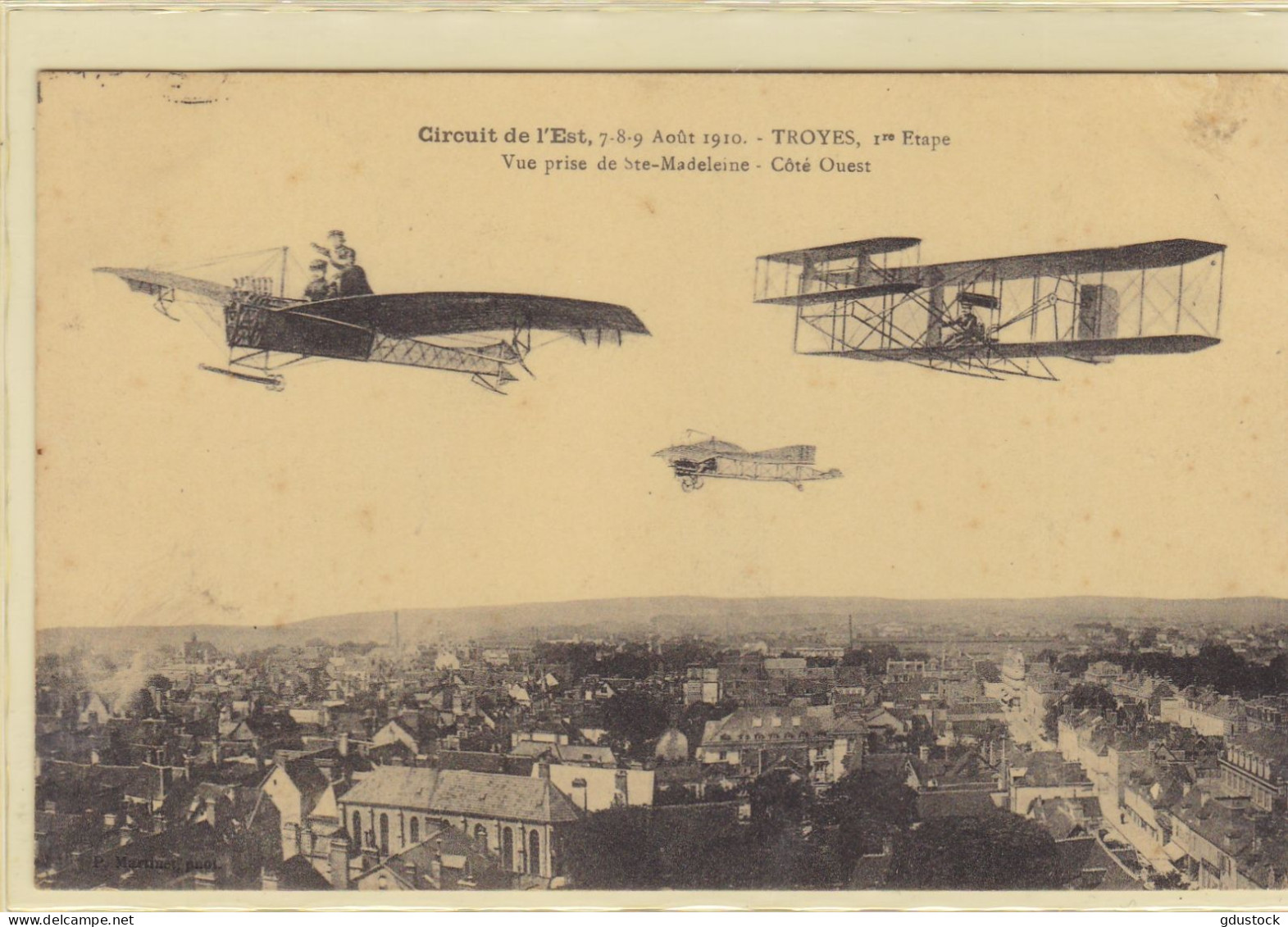 Circuit De L'Est - Nancy-Jarville, 7, 8, 9 Août 1910 - Troyes 1ère étape - Vue Prise De Ste-Madeleine - Côté Ouest - Sonstige & Ohne Zuordnung