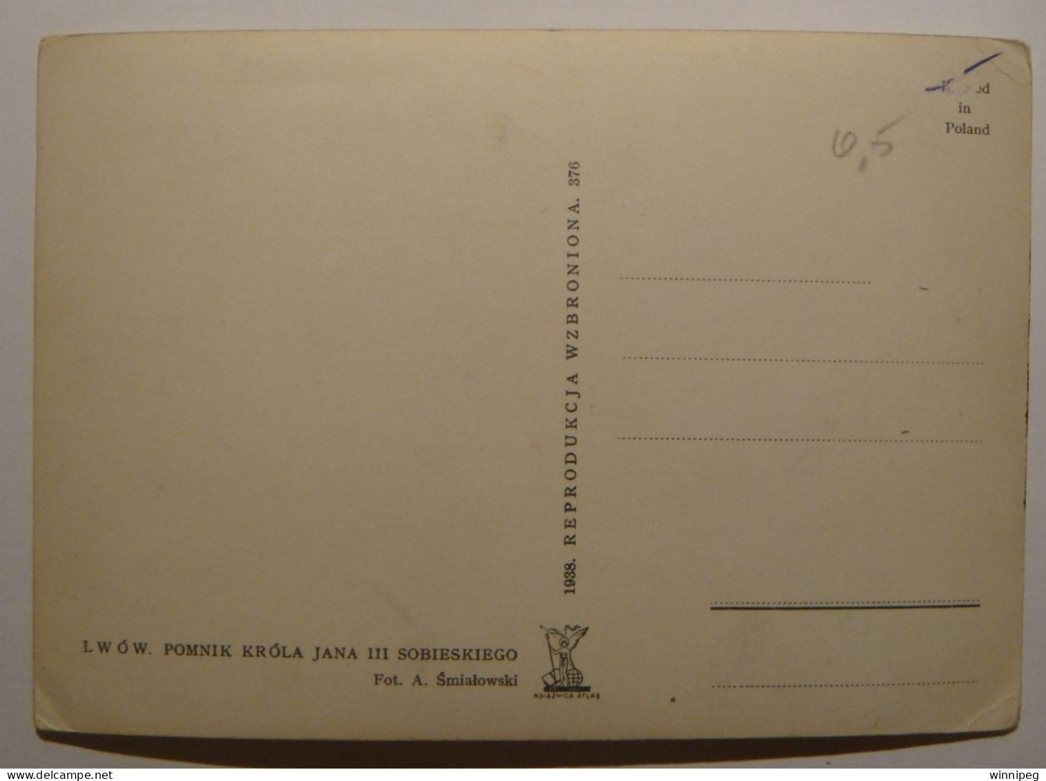 Lwow.2 Pc's.Pomnik Krola Jana III Sobieskiego.Atlas,1938,#376.Pomnik Sobieskiego.Naklad DG.1911.Poland.Ukraine - Ukraine